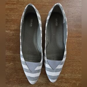 Splash Gray Striped Women's Shoes